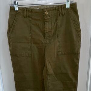 Pilcro Olive Green Cargo Pants Womens 27 Distressed Hem Pockets Casual Comfort
